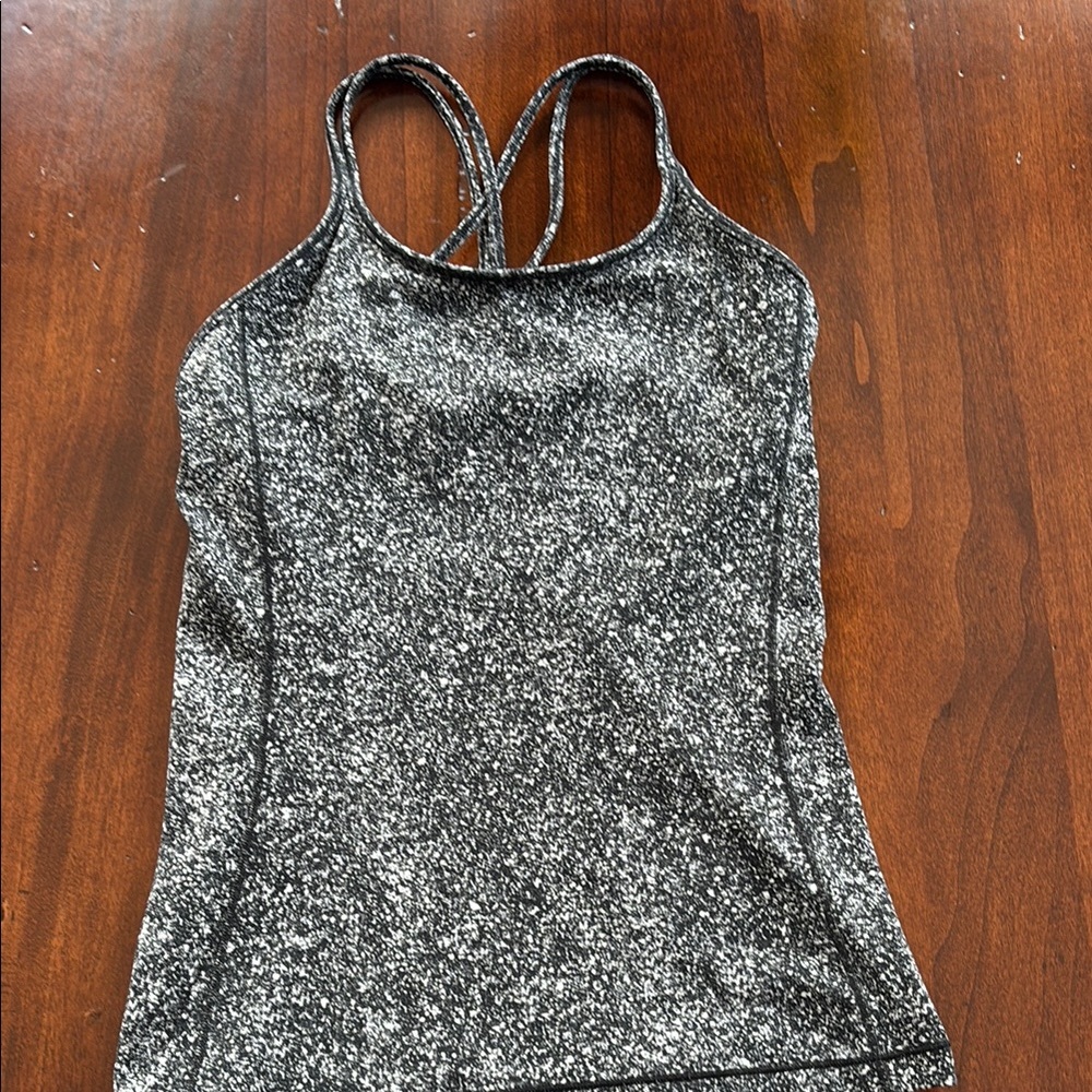 Black and Gray Fitted Sleeveless Tank Top
